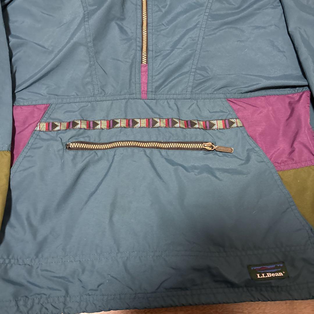 LLBean USA製 80s ナイロンアノラックパーカー クレイジーカラー