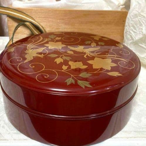 未使用 茶道具 塗師 表完作 木製 黒一閑塗 5重縁高 サイン 共箱