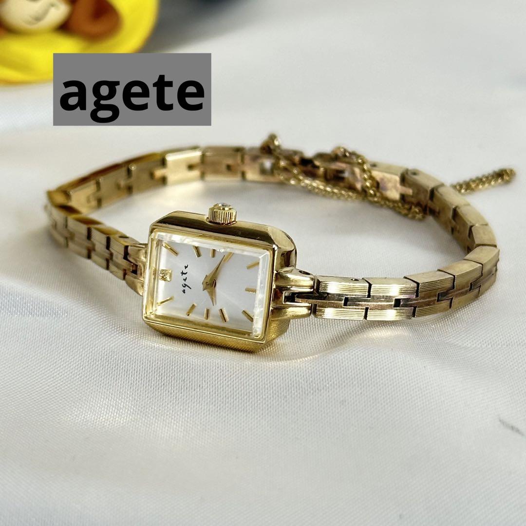 美品 agete アガット レディース腕時計 ピンクゴールド 1P k18