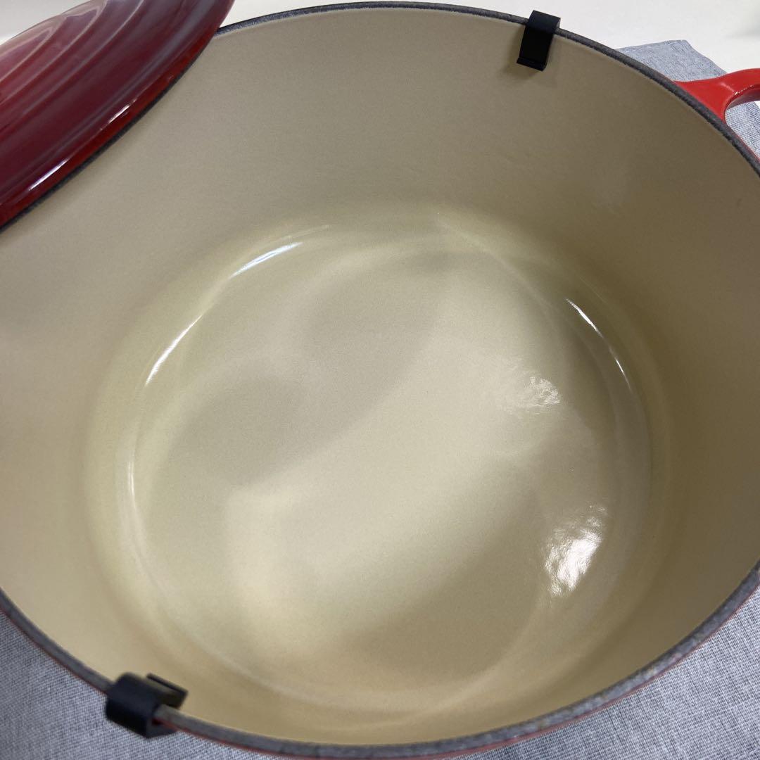 【美品】ルクルーゼ ココットロンド 24cm チェリーレッド