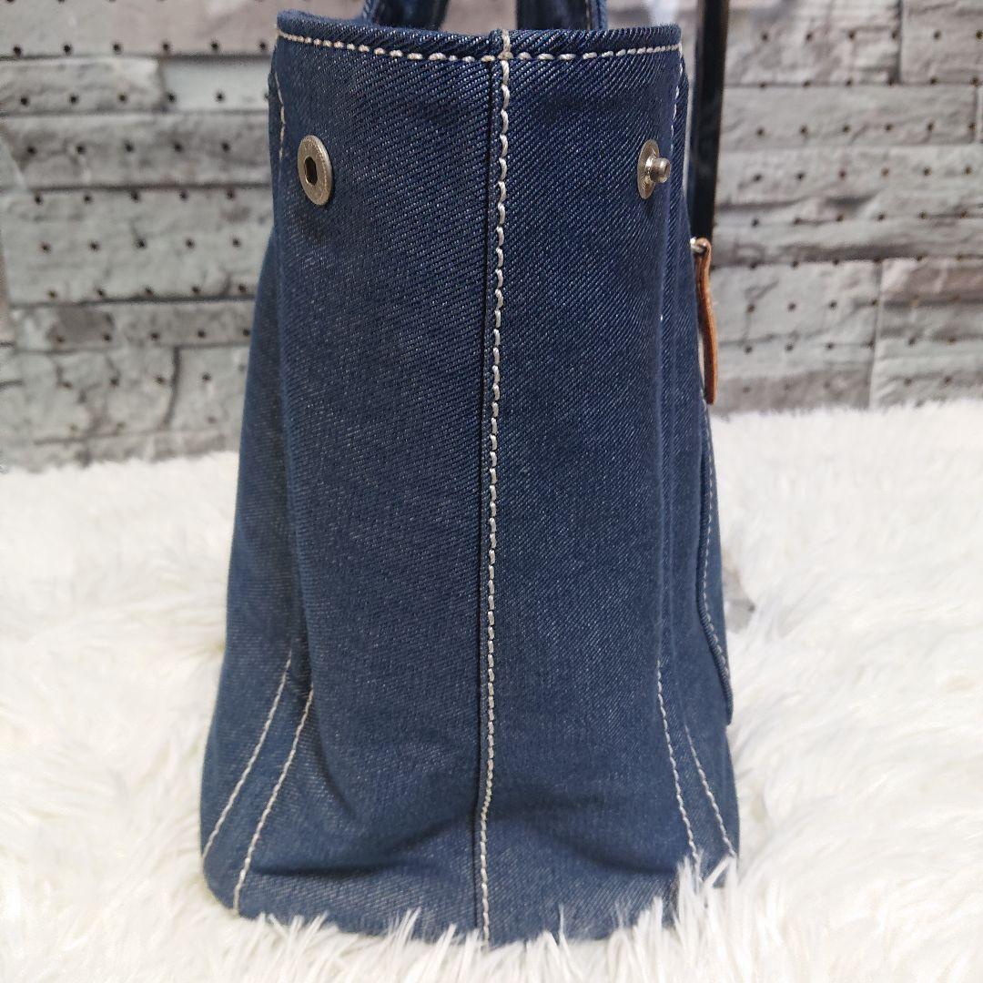 美品 Kitamura2 トートバッグ デニム インディゴブルー ステッチ
