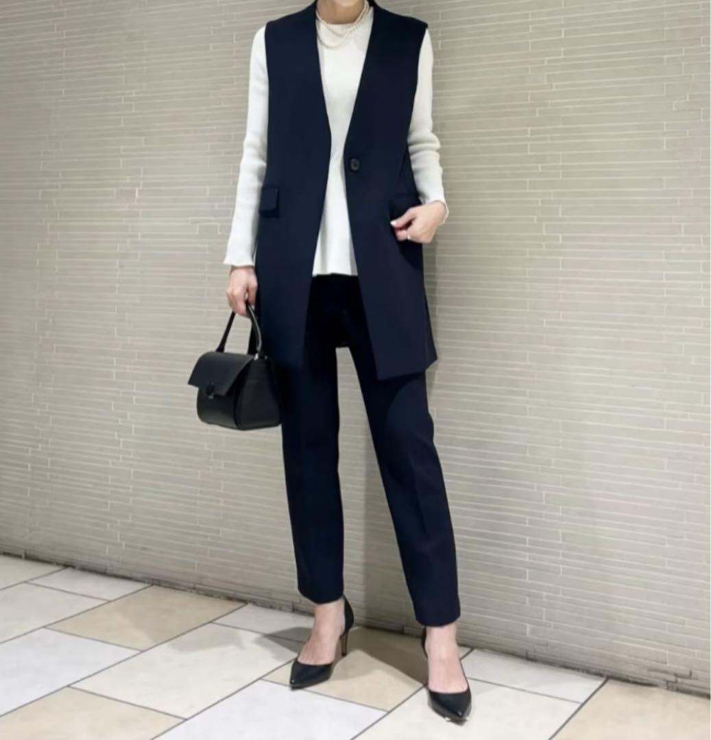 ユナイテッドアローズ Vネック ノーカラー ミドル ベスト ジレ ネイビー ユナイテッドアローズ Vネック ノーカラー ミドル ベスト ジレ