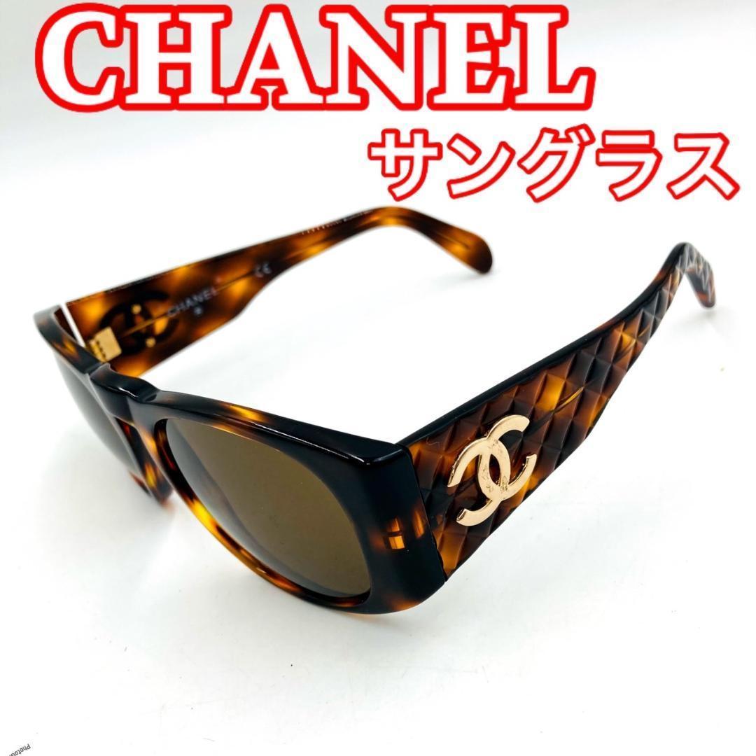 CHANEL シャネル　サングラス　ブラウン　COCOマーク　ウェリントン308