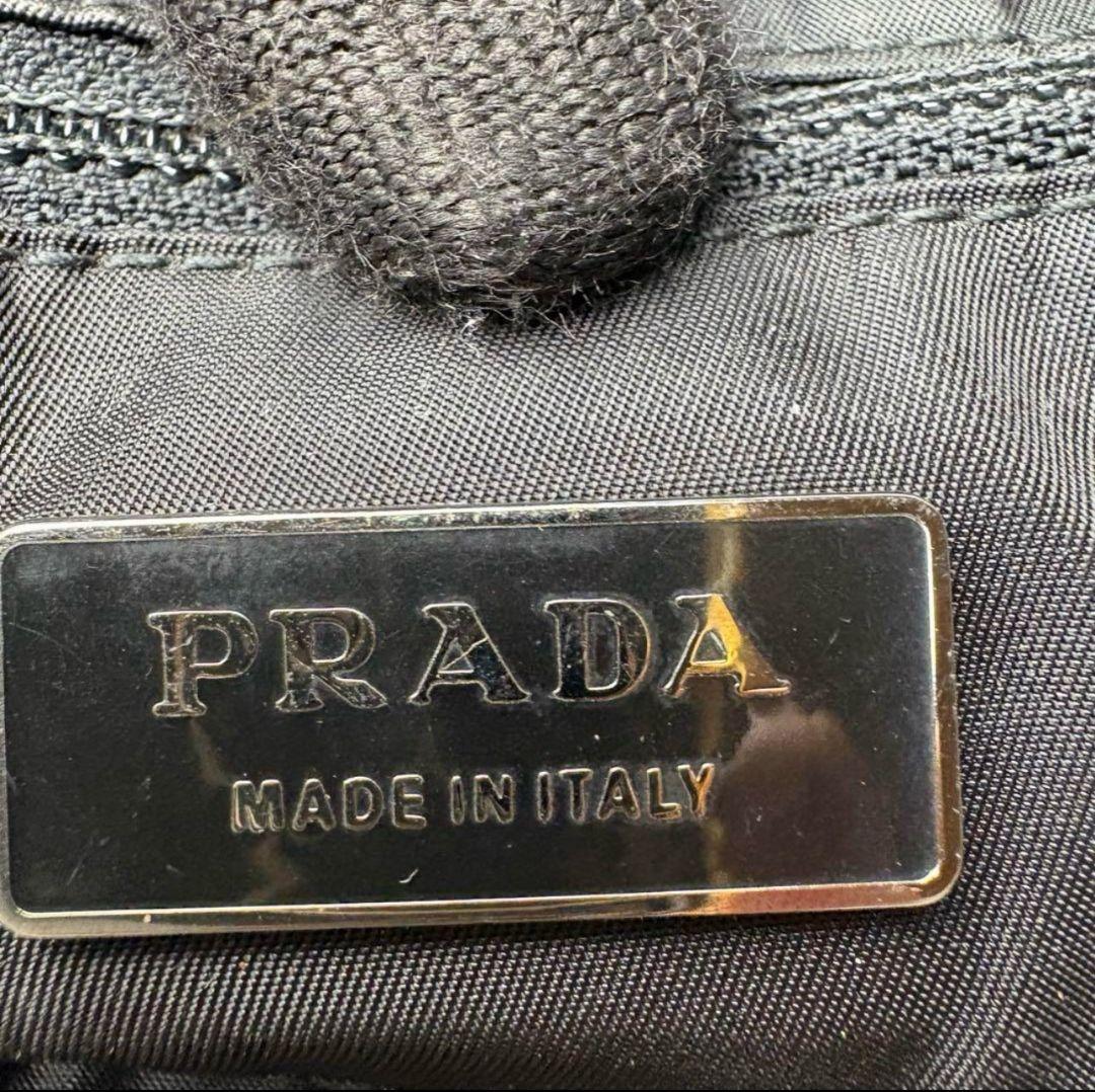 041 美品 PRADA ハンドバッグ トートバッグ 肩掛け 黒 p8