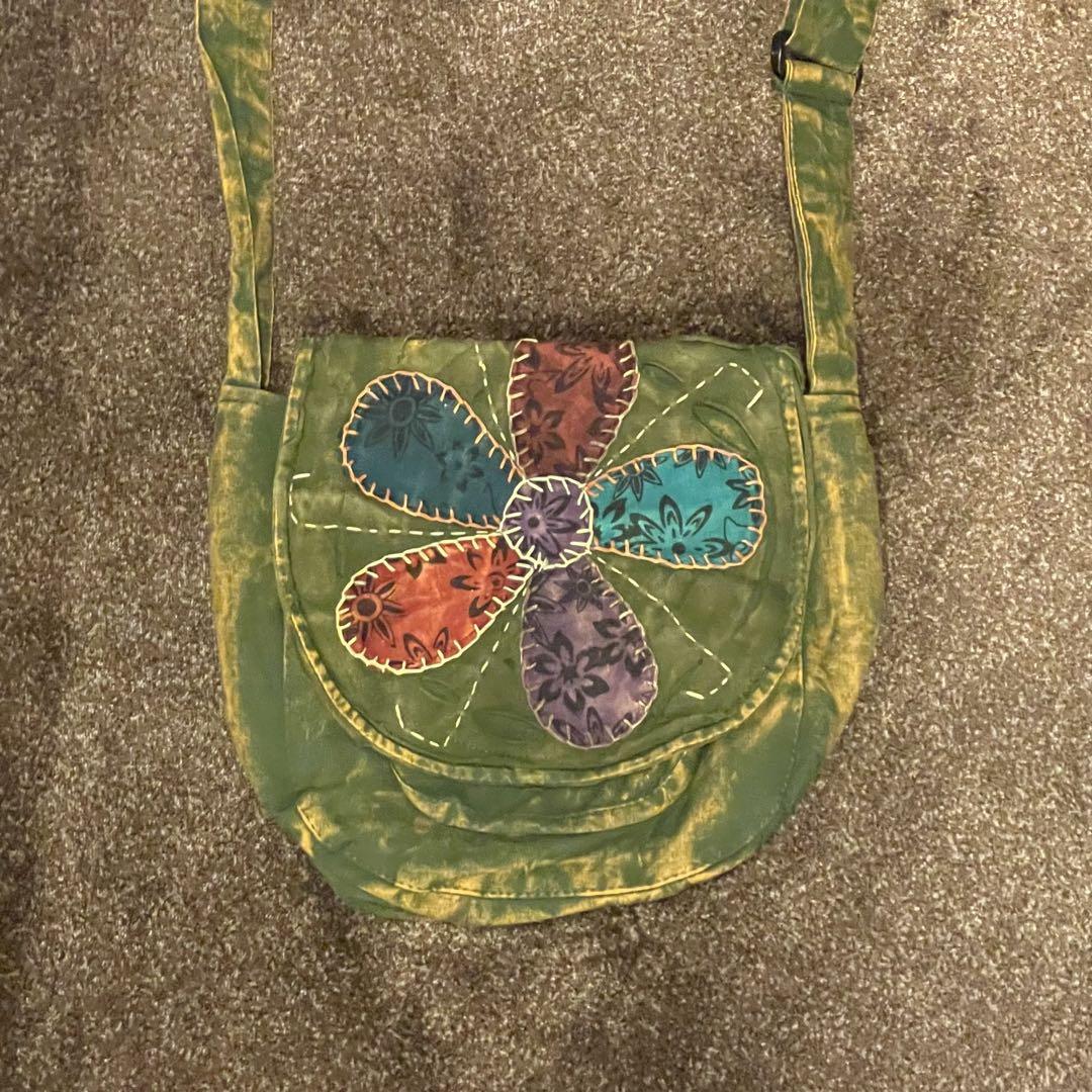 バッグ Vintage shoulder bag flower design