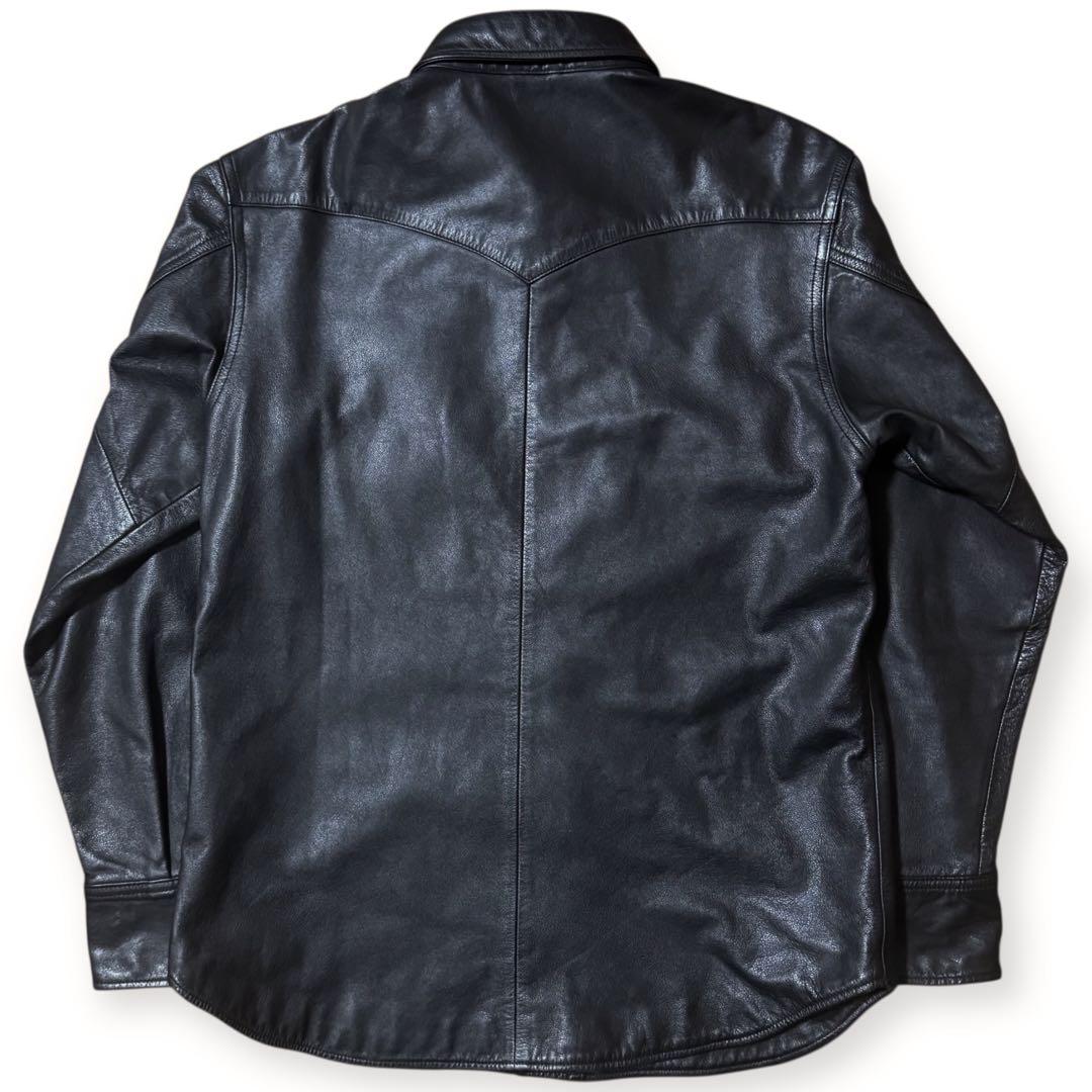 稀少 Levi's RED TAB 牛革 レザー ウエスタンシャツ ブラック M
