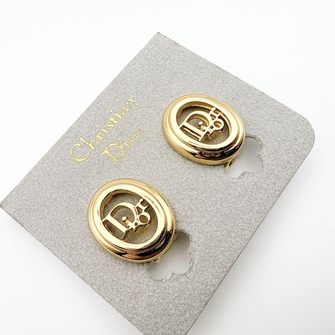 2433-1 極美品✨Dior　イヤリング　CD ロゴ　希少　刻印