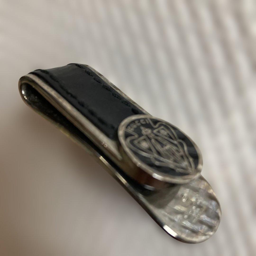 GUCCI マネークリップ レザー シルバーメタル