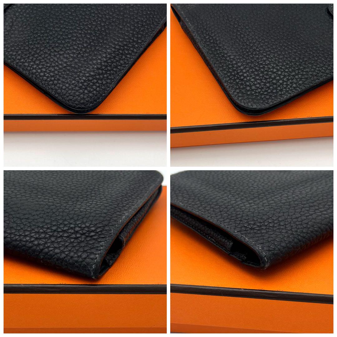 【美品】エルメス 財布 ドゴンGM トゴ HERMES 長財布 ブラック