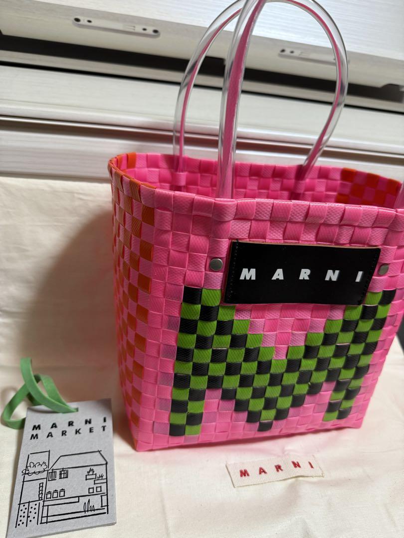 新品未使用　MARNI かごバッグ　M ピンク　バスケット