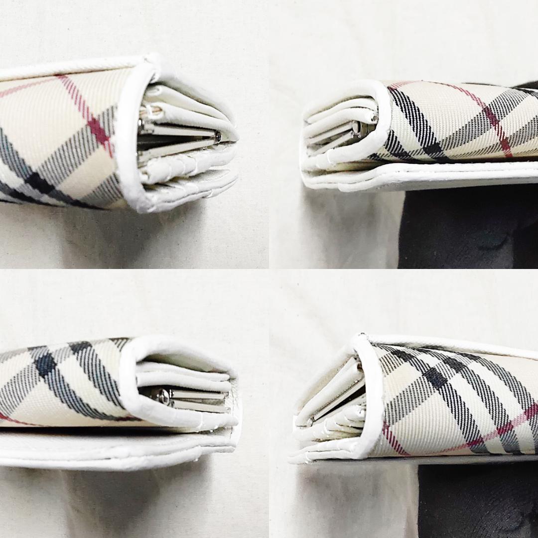良品 BURBERRY がま口 バーバリー 長財布 ノバチェック キャンバス