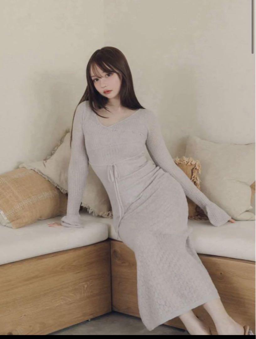 Bella seethrough knit dress 画像2