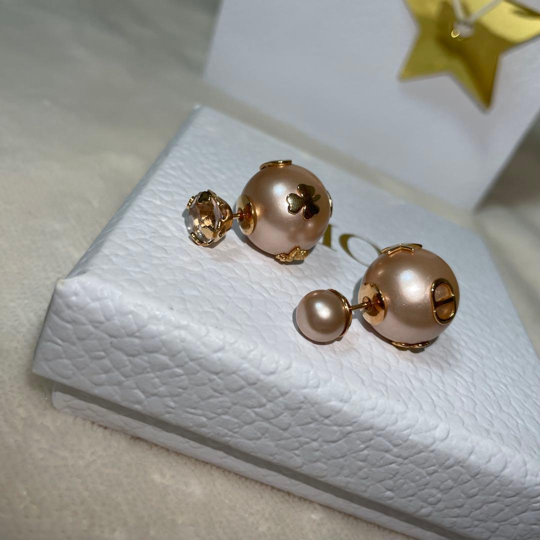 DIOR TRIBALES パール ピアス ピンク ゴールド - メルカリ