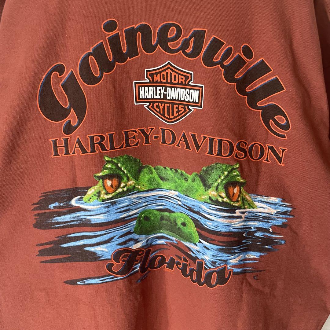 【USA製】Harley-Davidson Tシャツ L ブラウン　プリント