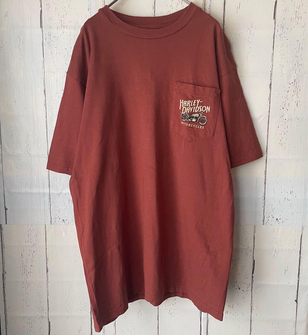 【USA製】Harley-Davidson Tシャツ L ブラウン　プリント