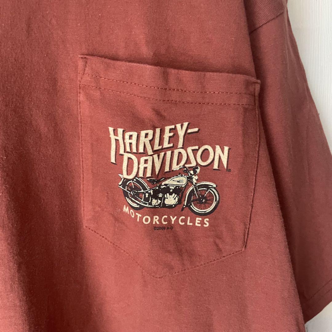 【USA製】Harley-Davidson Tシャツ L ブラウン　プリント