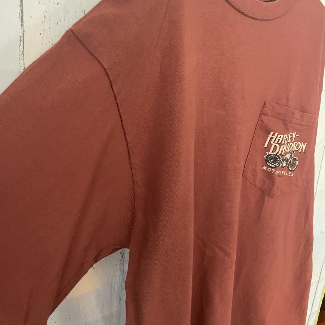 【USA製】Harley-Davidson Tシャツ L ブラウン　プリント