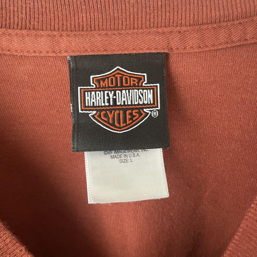 【USA製】Harley-Davidson Tシャツ L ブラウン　プリント