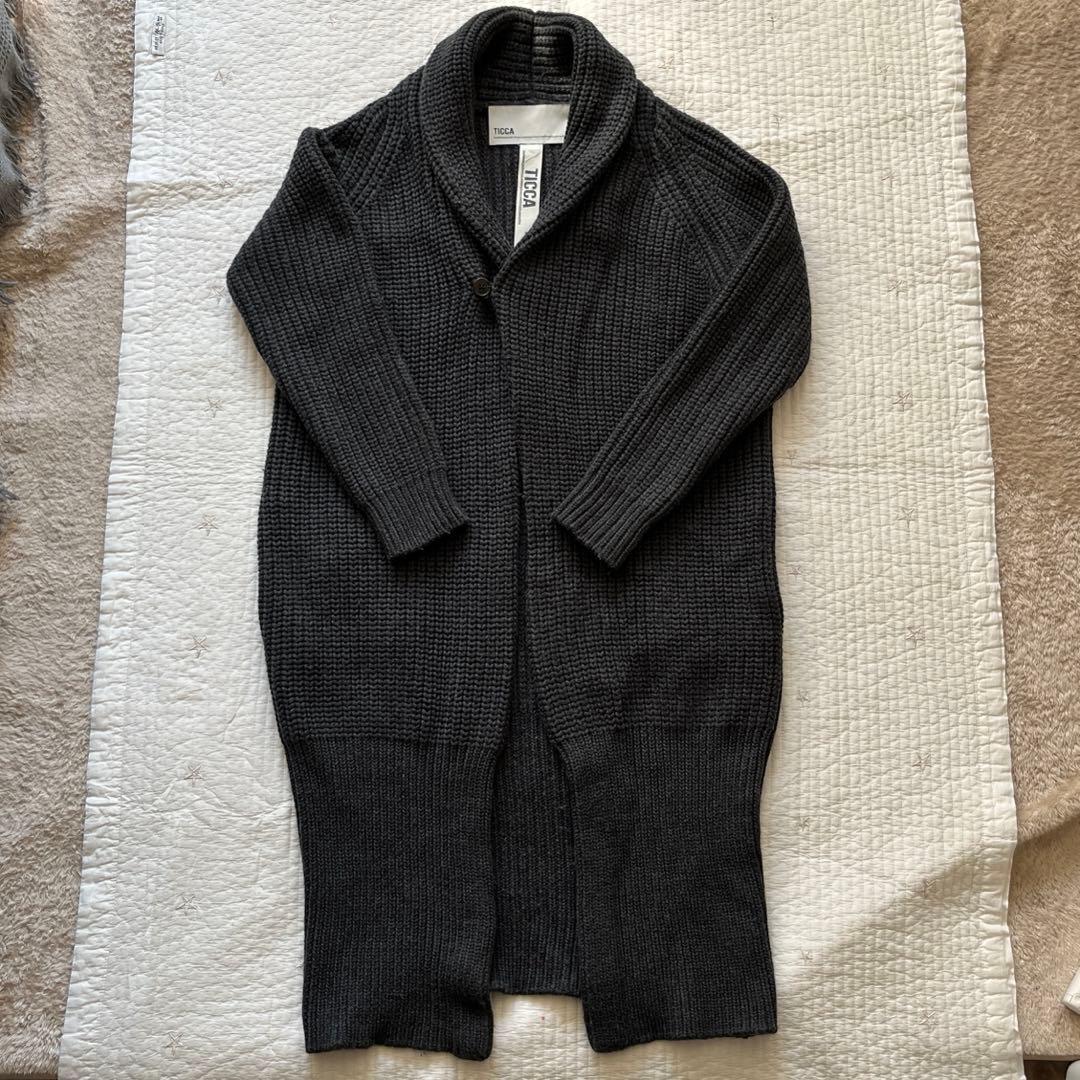TICCA ショールカラーロングカーディガン