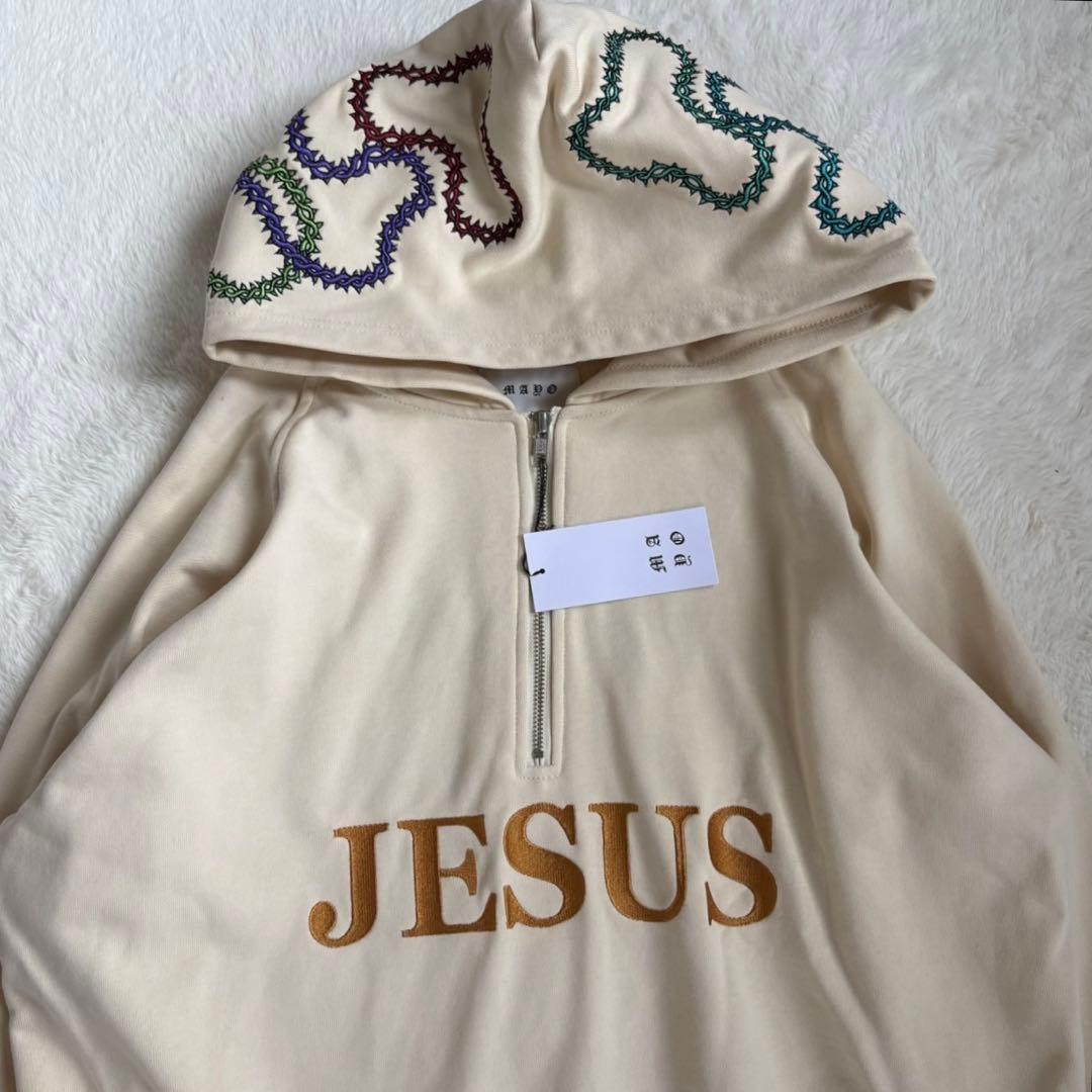 【タグ付新品】メイヨー 刺繍ハーフジップフーディ パーカー キリスト ゆったり 【タグ付新品】メイヨー 刺繍ハーフジップフーディ パーカー キリスト ゆったり