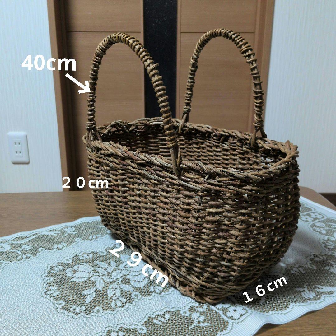 あけび、つる細工 完全手作り・特大、かご