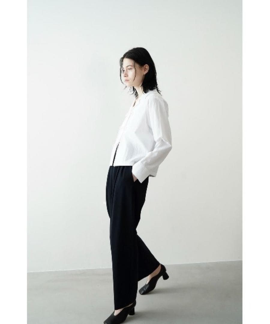 新品　CLANE コンパクトリボンシャツ ホワイト　ブラウス　カーディガン　綿