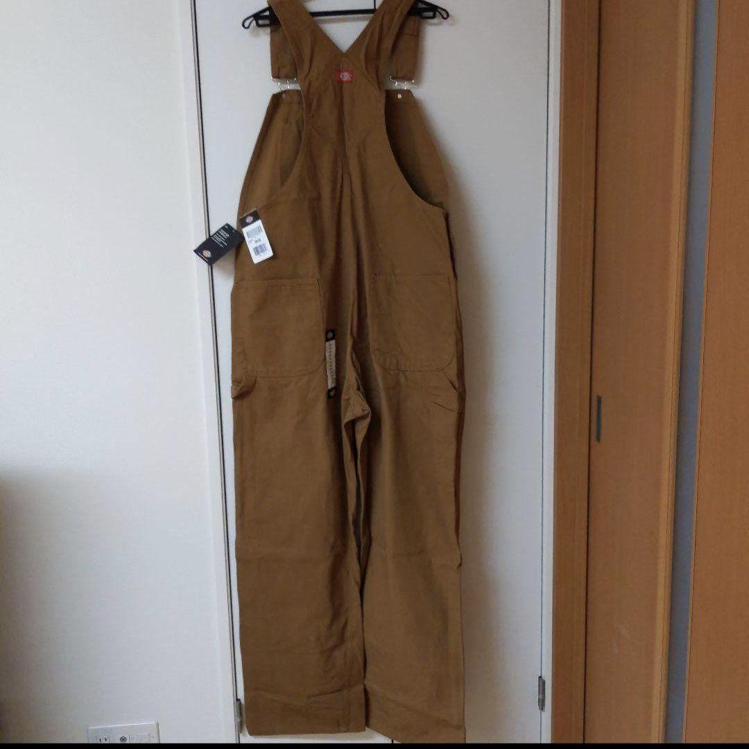 新品 38x32 ダックオーバーオール ディッキーズ ブラウン