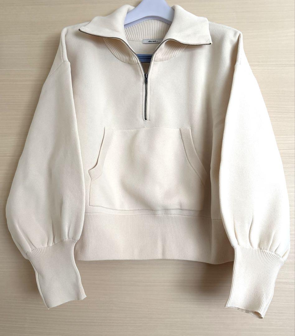 美品 niko andメイクスタッフ ハーフZIPプルオーバーM - メルカリ