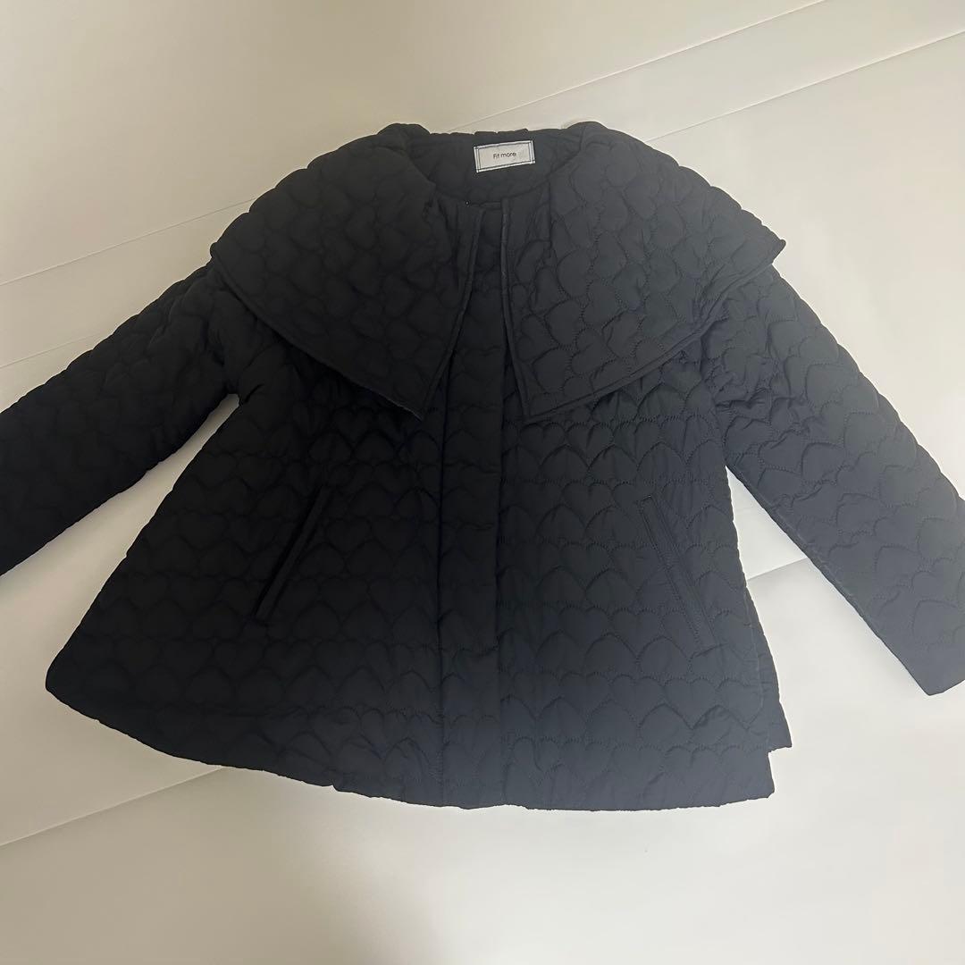 Fitmore ハートキルティングケープ ジャケットコート ブラック SIZE Fit more
