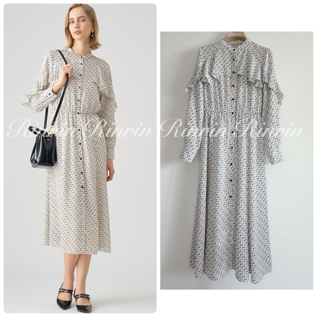 バレエシューズプリントフリル ワンピース