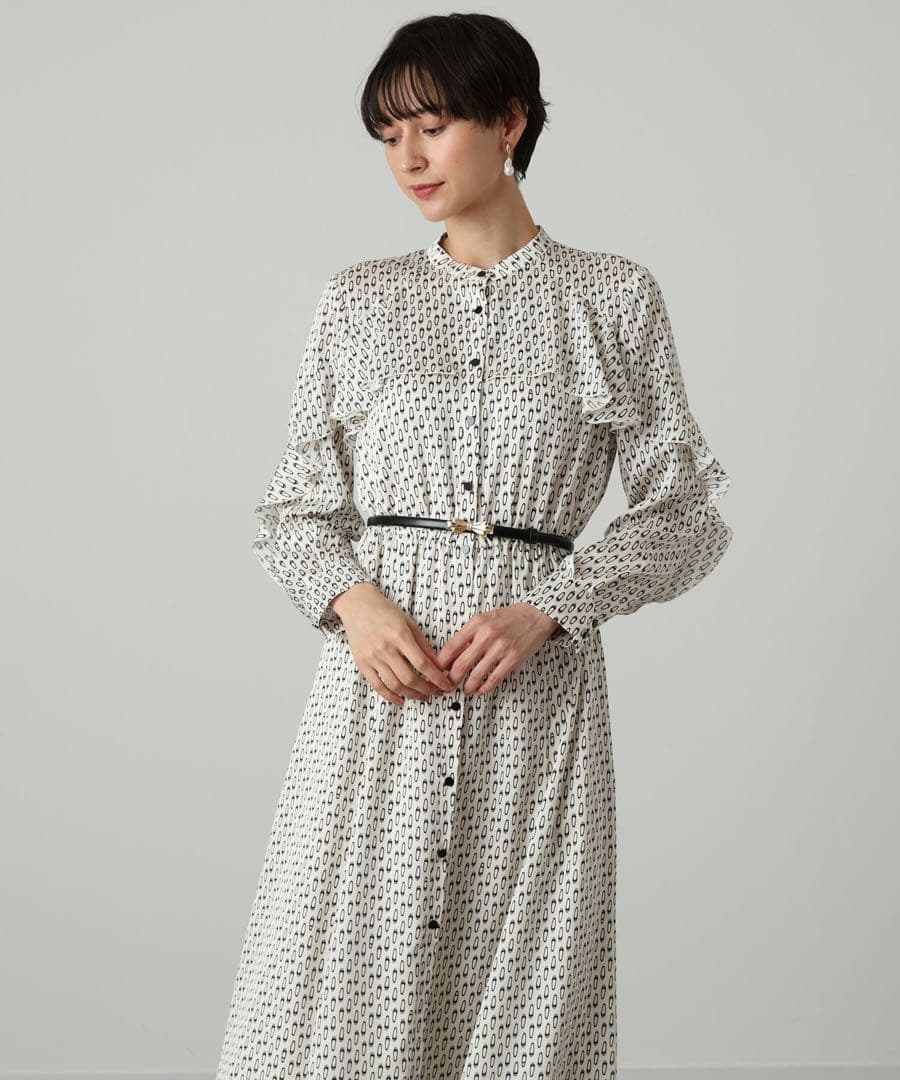 バレエシューズプリントフリル