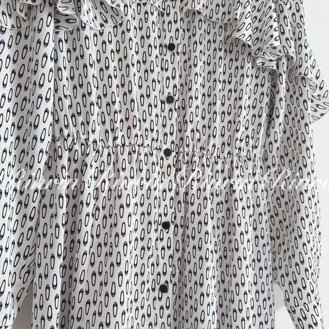 ANAYI バレエシューズプリントフリル