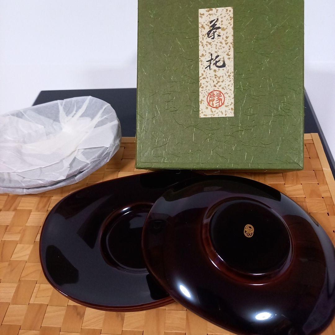 象彦京漆器小判型茶托5枚