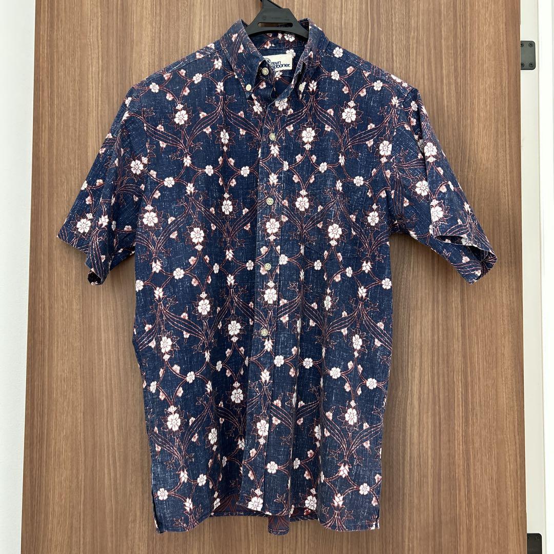 Reyn Spooner 半袖アロハシャツ S ネイビー 花柄