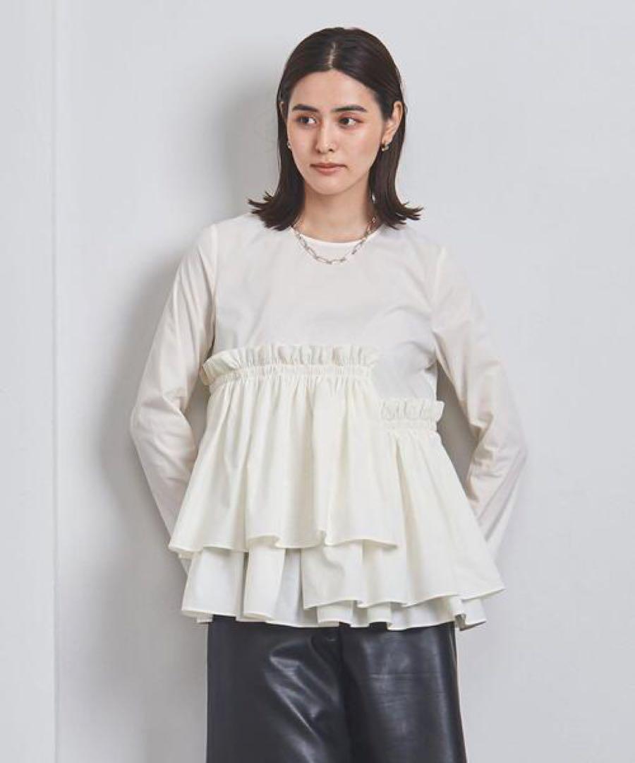 UNITED ARROWS ティアード ギャザー ロングスリーブ ブラウス