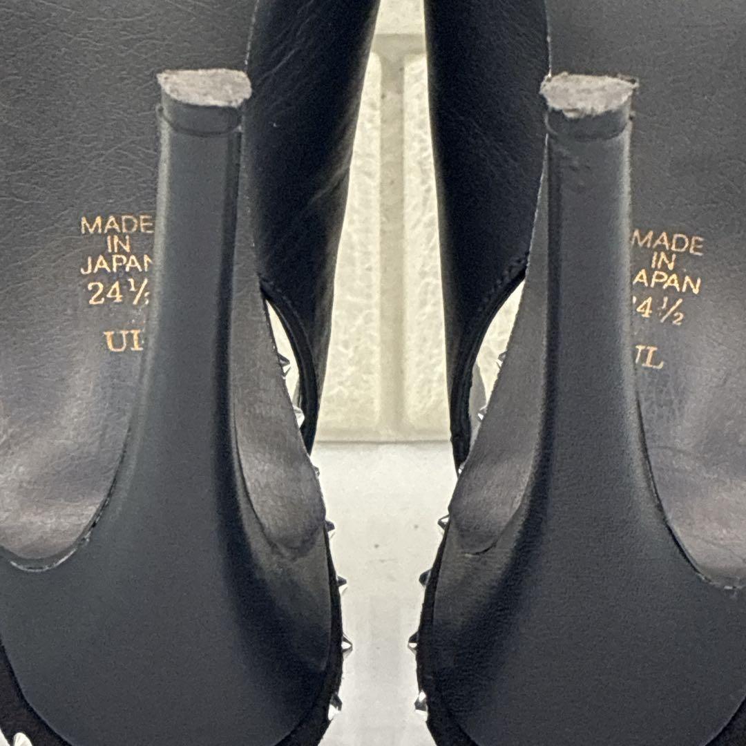 ❤︎美品❤︎ダイアナ ポインテッドトゥ バックストラップ 24.5 スタッズ 黒