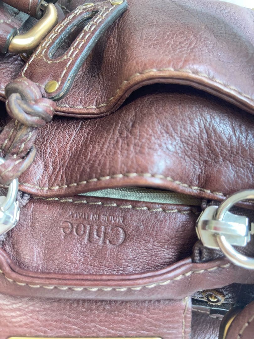 Chloe パディントン 南京錠 焦げ茶 ハンドバッグ