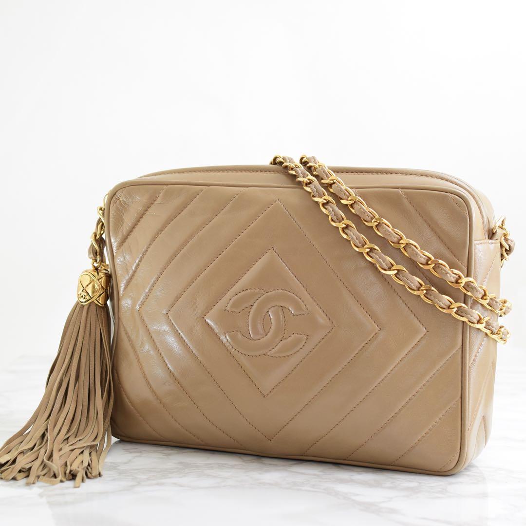 CHANEL★シャネル ココマークフリンジチェーンショルダーAランク CHANEL シャネル ココマーク フリンジ付き チェーンショルダー