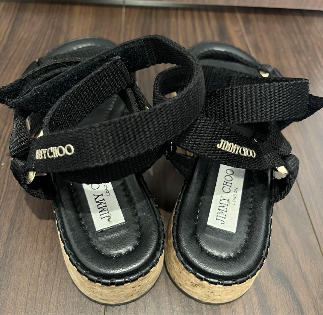 某メーカー JIMMY メルカリ - size37 ストラップサンダル ブラック CHOO 靴