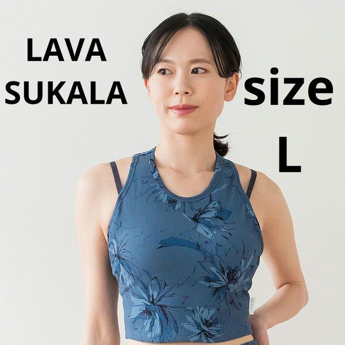 SUKALA リブBigフラワープリントショートタンクトップ LAVA サイズL