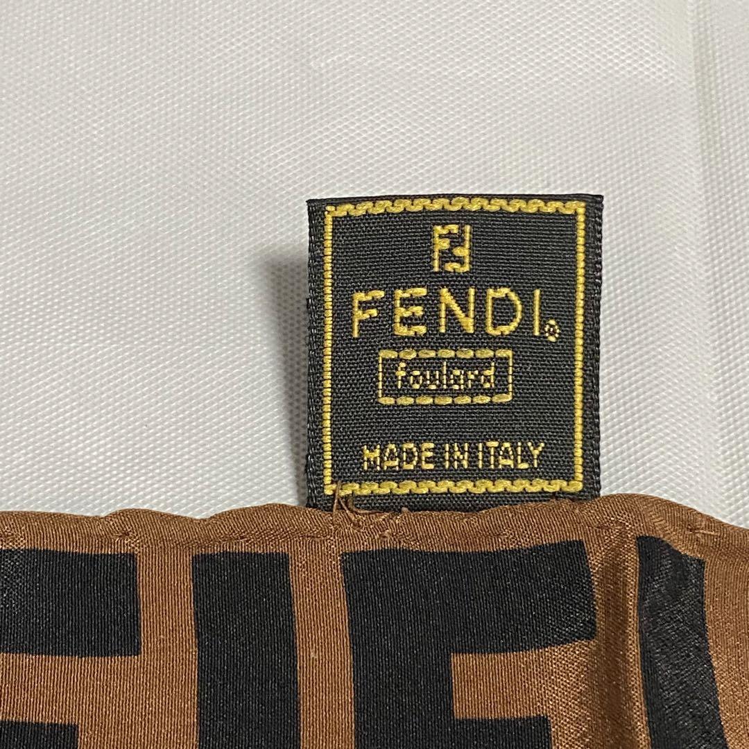 ☆FENDI☆ スカーフ 大判 ズッカ シルク ブラウン ブラック