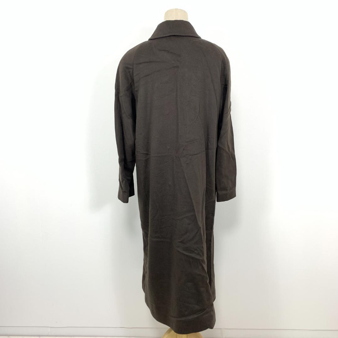 LA4664 バルマン カシミヤ シルク100％ ロングコート ブラウン ９ LA4664 バルマン カシミヤ シルク100％ ロングコート ブラウン 9