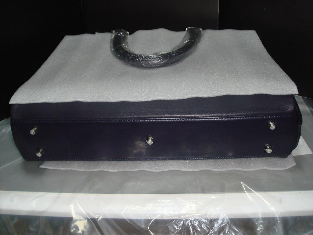 本革 ビジネスバッグ ブリーフケース ネイビー 新品