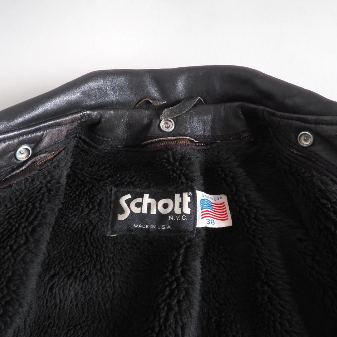 Schott size38 レザージャケット A-2 ライナー付き ブラック Schott size38 レザージャケット A-2 ライナー付き ブラック