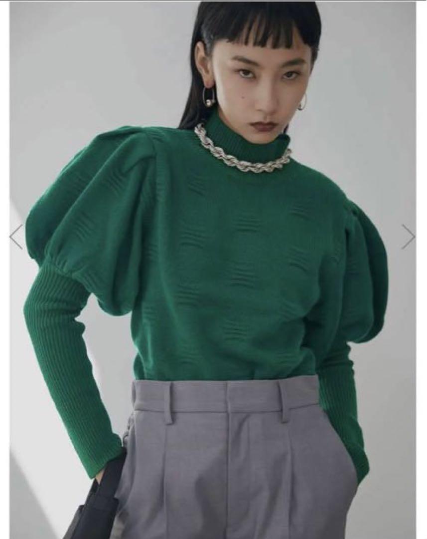 AMERI新品・タグ付 ameri SHRINK PUFF SLEEVE KNIT TOP