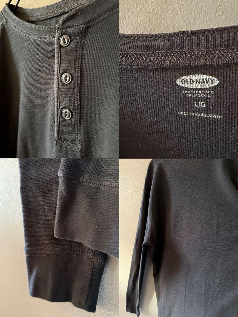 古着 ビンテージ 00s OLD NAVY インナー 長袖シャツ 黒 ブラック