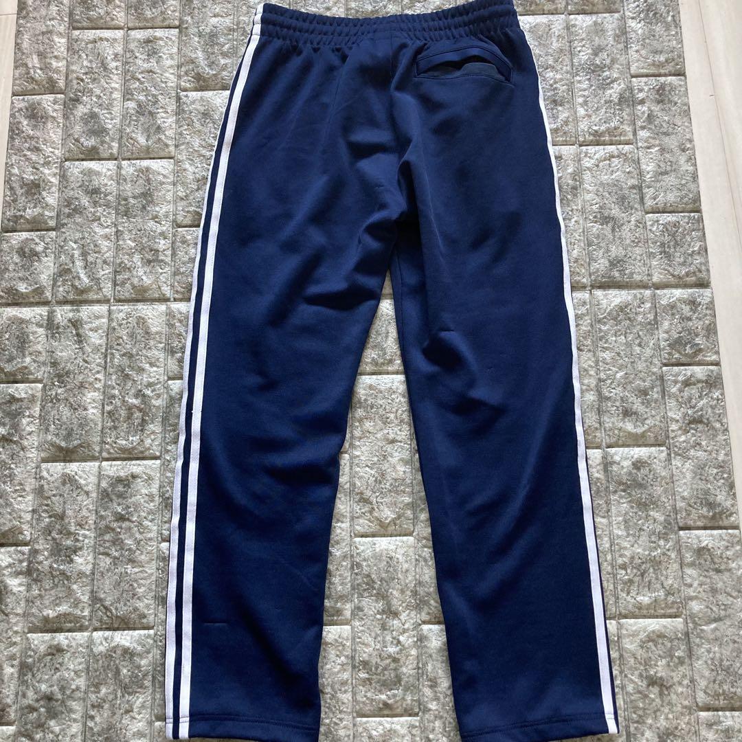 アディダス adidas トラックパンツ スリーストライプ 紺ネイビー L