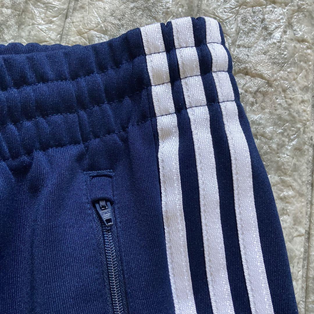 アディダス adidas トラックパンツ スリーストライプ 紺ネイビー L
