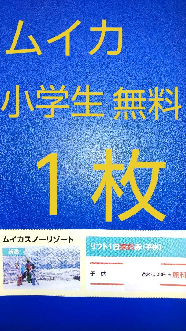 2枚 ムイカスノーリゾート リフト券 小学生 無料 【2021新春福袋】 リフト券 2枚 ムイカスノーリゾート リフト券 小学生 無料 【2021新春福袋】 リフト券