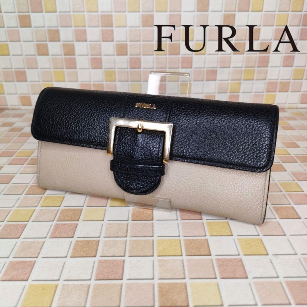 未使用美品FURLA本革レザー長財布 FURLA フルラ レザー バイカラー 長財布 - メルカリ